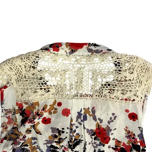 Market & Spruce SMALL Cassie Crochet Detail Top - Stitch Fix Sleeveless Blouse - Picture 10 of 11